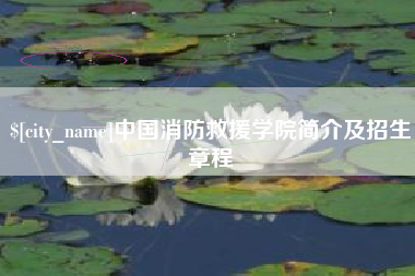 济宁中国消防救援学院简介及招生章程
