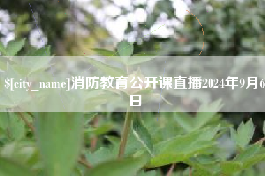 济宁消防教育公开课直播2024年9月6日