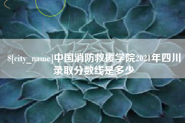 济宁中国消防救援学院2021年四川录取分数线是多少