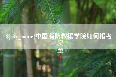 济宁中国消防救援学院如何报考
