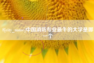 济宁中国消防专业最牛的大学是哪一个