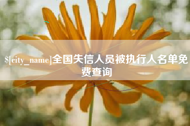 济宁全国失信人员被执行人名单免费查询