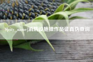 济宁消防设施操作员证真伪查询
