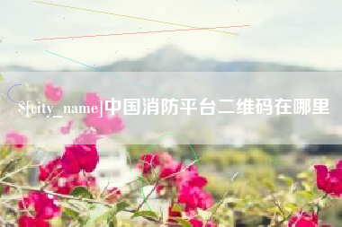 济宁中国消防平台二维码在哪里