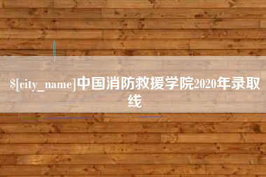 济宁中国消防救援学院2020年录取线