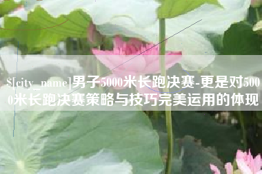济宁男子5000米长跑决赛-更是对5000米长跑决赛策略与技巧完美运用的体现