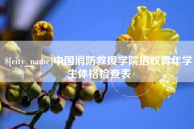 济宁中国消防救援学院招收青年学生体格检查表